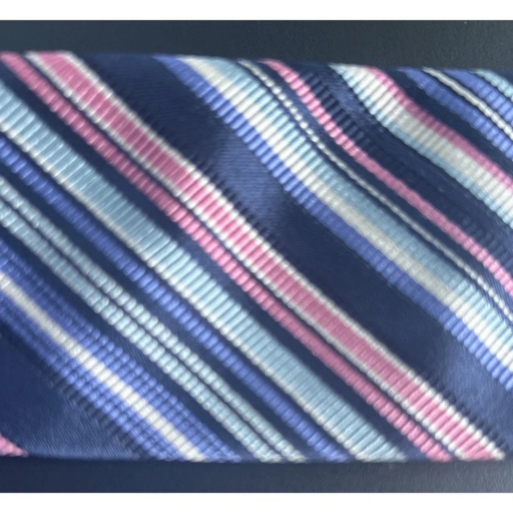 TAILORBYRD Boys Tie 100% Silk Handmade In Italy Stripe Repp Necktie Short 51x3